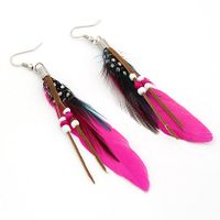 Korean Fashion Beaded Feather Earrings Nihaojewelry Wholesale main image 6