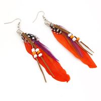 Korean Fashion Beaded Feather Earrings Nihaojewelry Wholesale main image 8