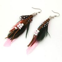 Korean Fashion Beaded Feather Earrings Nihaojewelry Wholesale main image 9