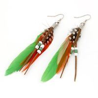 Korean Fashion Beaded Feather Earrings Nihaojewelry Wholesale main image 10