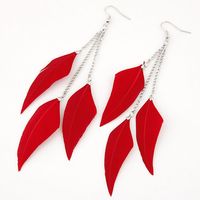 Korean Fashion Simple Feather Earrings Nihaojewelry Wholesale main image 7