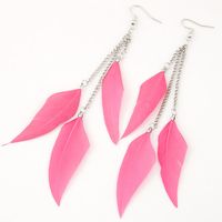 Mode Coréenne Simple Plume Boucles D'oreilles Nihaojewelry En Gros main image 9