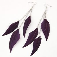 Korean Fashion Simple Feather Earrings Nihaojewelry Wholesale sku image 5