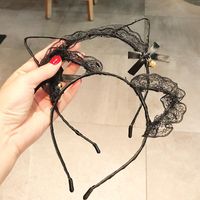 New Fashion Sexy Lace Bells Cat Ears Bow Tie Cheap Headband Wholesale main image 5