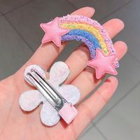 New Cute Rainbow Series Small Sequins Cloud Rainbow Hairpin Set Wholesale main image 4