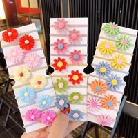 New Fashion Candy Color Cute Flowers Cheap Scrunchies Set Wholesale main image 3