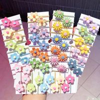 New Fashion Candy Color Cute Flowers Cheap Scrunchies Set Wholesale main image 4