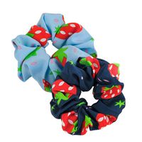 Korean New Fashion Printed Strawberry Cute Cheap Scrunchies Wholesale main image 6