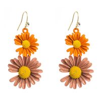 Korean New Fashion Simple Small Daisy Earrings Contrast Color Alloy Flower Earrings main image 6