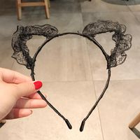 New Fashion Sexy Lace Bells Cat Ears Bow Tie Cheap Headband Wholesale sku image 1