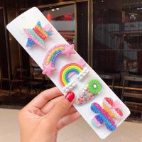 New Cute Rainbow Series Small Sequins Cloud Rainbow Hairpin Set Wholesale sku image 6