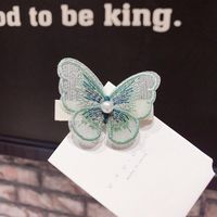 New Fashion Three-dimensional Embroidery Butterfly Cheap Hairpin Wholesale sku image 4