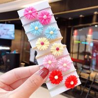 New Fashion Candy Color Cute Flowers Cheap Scrunchies Set Wholesale sku image 2