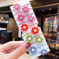 New Fashion Candy Color Cute Flowers Cheap Scrunchies Set Wholesale sku image 3