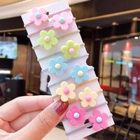 New Fashion Candy Color Cute Flowers Cheap Scrunchies Set Wholesale sku image 10