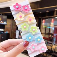 New Fashion Candy Color Cute Flowers Cheap Scrunchies Set Wholesale sku image 7