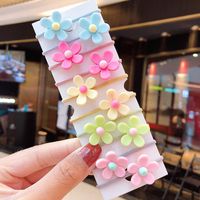 New Fashion Candy Color Cute Flowers Cheap Scrunchies Set Wholesale sku image 9