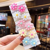 New Fashion Candy Color Cute Flowers Cheap Scrunchies Set Wholesale sku image 6