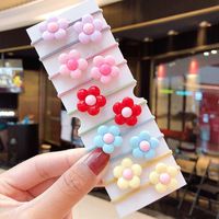 New Fashion Candy Color Cute Flowers Cheap Scrunchies Set Wholesale sku image 1