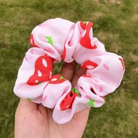 Korean New Fashion Printed Strawberry Cute Cheap Scrunchies Wholesale sku image 3