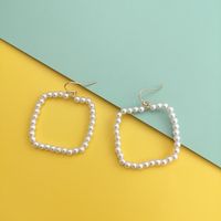 Korea Simple Geometric Square Sweet Pearl Earrings For Women Wholesale main image 4