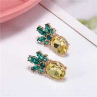 New Fashion Simple Diamond Pineapple Earrings Wholesale main image 3