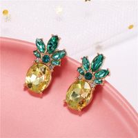 New Fashion Simple Diamond Pineapple Earrings Wholesale main image 4
