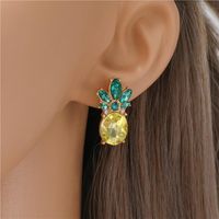 New Fashion Simple Diamond Pineapple Earrings Wholesale main image 5