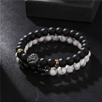 New Fashion Frosted White Turquoise Zircon Crown Lion Head Bracelet Wholesale main image 4