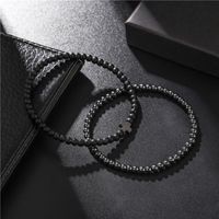 New Fashion Simple 4mm Black Matte Copper Beads Wear Cross Elastic Suit Bracelet main image 4
