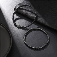 New Fashion Simple 4mm Black Matte Copper Beads Wear Cross Elastic Suit Bracelet main image 5