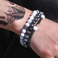 New Fashion Natural Stone Simple Elastic Bracelet Set Wholesale main image 1