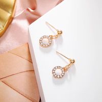 Korean New Style Circle Popular Ear Studs With Diamonds Geometric Round Garland Hollow Earrings main image 3