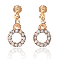 Korean New Style Circle Popular Ear Studs With Diamonds Geometric Round Garland Hollow Earrings main image 6