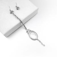 New Fashion 925 Silver Needle Copper Inlay Zircon Asymmetric Earrings Flower Tassel Long Earrings main image 6