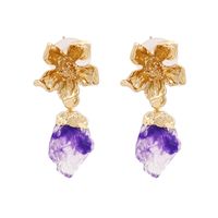 New Fashion Simple Alloy Flower Resin Earrings Wholesale sku image 2