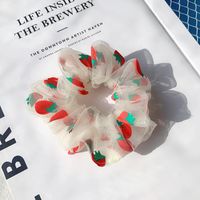 Schöne Und Fettige Erdbeer-dickdarm-haarringe Ins Internet-promi-retro-französische Kopfs Eil Japanische Sanfte Wind Süße Fettdarm-haarseile sku image 1