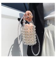 Crafts Transparent Beads Dinner Bag Beaded Bag Round Barrel Small Handbag Pearl Basket Bag Shoulder Portable main image 6