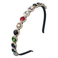 New Fashion Baroque Retro Creative Hair Accessories Super Flash Inlaid Colored Glass Diamond Thin-edged Headband main image 6