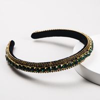 New Fashion Wild Hairband Multi-layer Glass Drill Full Diamond Gold Velvet Fashion Thin-edged Headband main image 4