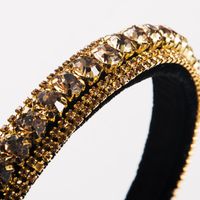 New Fashion Wild Hairband Multi-layer Glass Drill Full Diamond Gold Velvet Fashion Thin-edged Headband main image 5