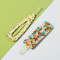 Korean New Fashion Alloy Rhinestone Color Cheap Hairpin Wholesale main image 5