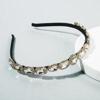 Korean New Fashion Simple Retro Hair Accessories Super Flash Glass Diamond Thin Edge Hair Band main image 3