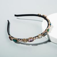 New Simple Retro Headband Full Of Rhinestones Anti-skid Fine-edged Baroque Wind Headband Wholesale main image 3