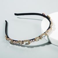 New Simple Retro Headband Full Of Rhinestones Anti-skid Fine-edged Baroque Wind Headband Wholesale main image 4