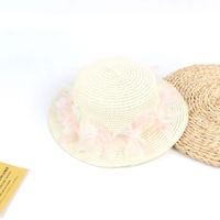 New Fashion Sunscreen Sun Straw Hat Bowknot Children Big Brim Sun Hat sku image 7