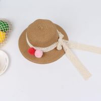 Summer New Style Straw Hat Children Sunscreen Sunshade Hat Side Beach Hat sku image 2