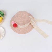 Summer New Style Straw Hat Children Sunscreen Sunshade Hat Side Beach Hat sku image 3