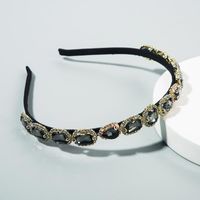 Korean New Fashion Simple Retro Hair Accessories Super Flash Glass Diamond Thin Edge Hair Band sku image 2