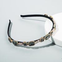 New Simple Retro Headband Full Of Rhinestones Anti-skid Fine-edged Baroque Wind Headband Wholesale sku image 2